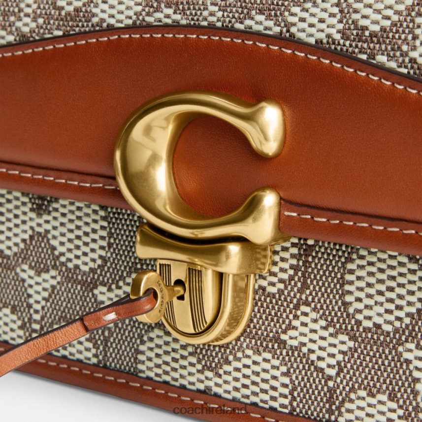 Coach Women STUDIO BAGUETTE BAG IN SIGNATURE TEXTILE JACQUARD B4/Cocoa Burnished Amb 80N2R2194