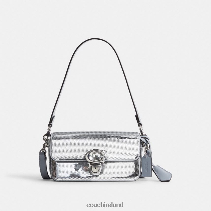 Coach Women STUDIO BAGUETTE BAG WITH SEQUINS LH/Silver 80N2R2184