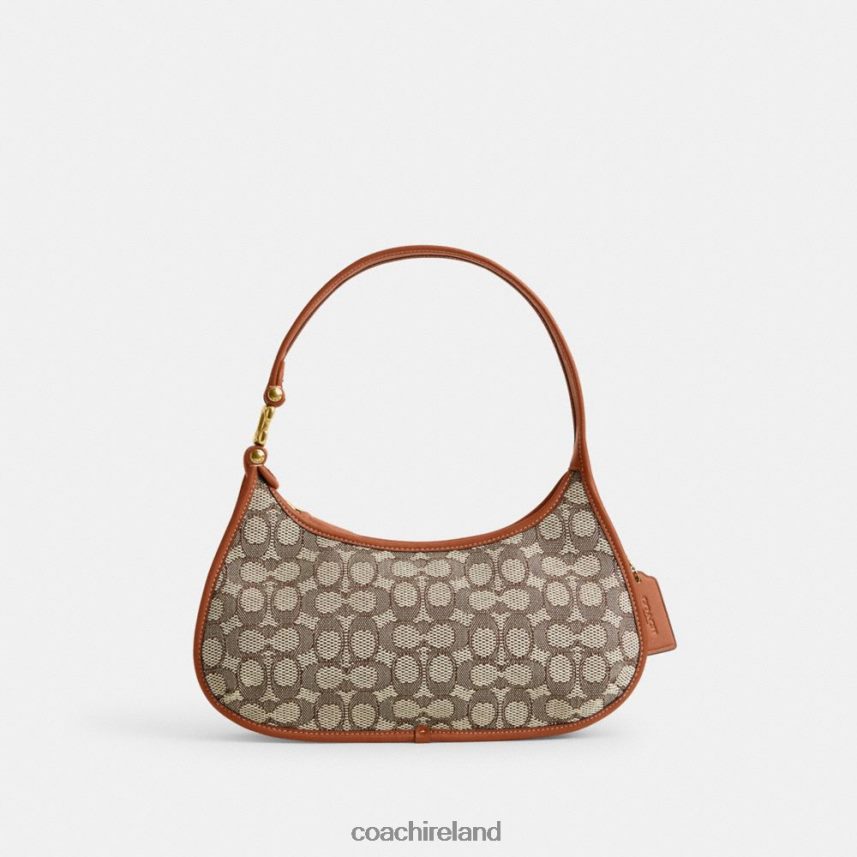 Coach Women EVE SHOULDER BAG IN SIGNATURE TEXTILE JACQUARD B4/Cocoa Burnished Amb 80N2R2273
