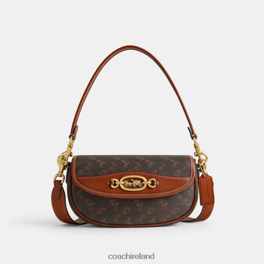 Coach Women HARLEY SHOULDER BAG 23 WITH HORSE AND CARRIAGE PRINT B4/Truffle Burnished Amber 80N2R2263
