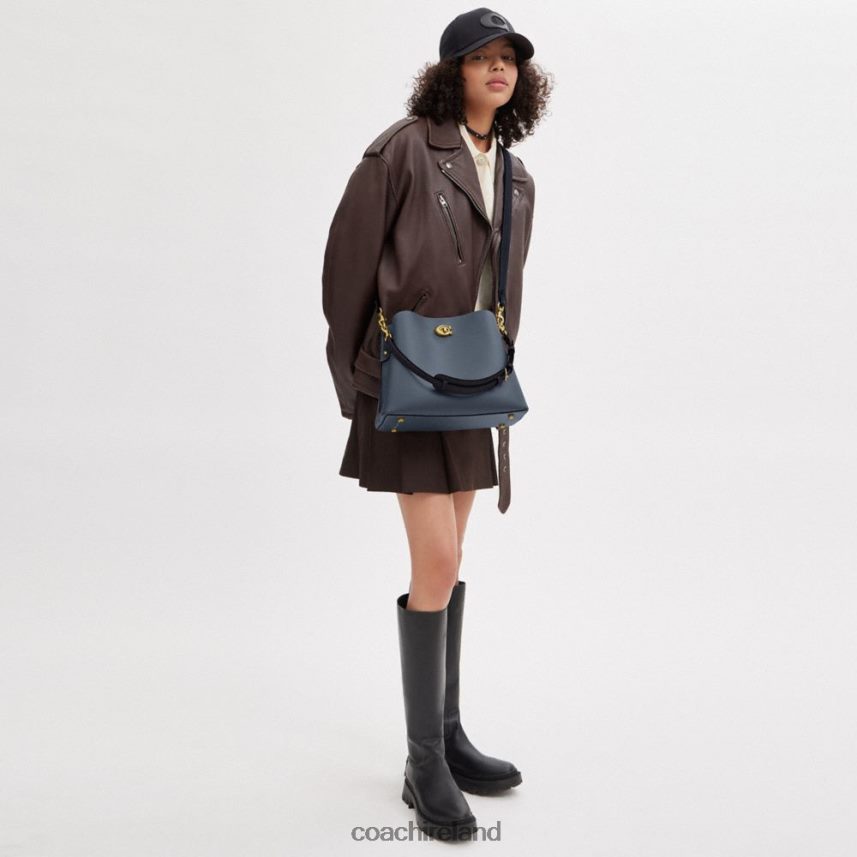 Coach Women WILLOW SHOULDER BAG IN COLORBLOCK B4/DENIM 80N2R2265