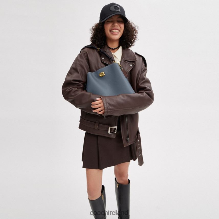 Coach Women WILLOW SHOULDER BAG IN COLORBLOCK B4/DENIM 80N2R2265