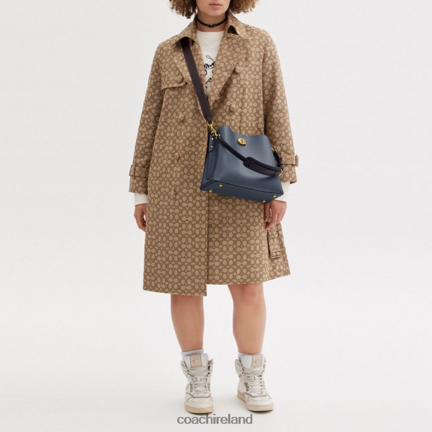 Coach Women WILLOW SHOULDER BAG IN COLORBLOCK B4/DENIM 80N2R2265