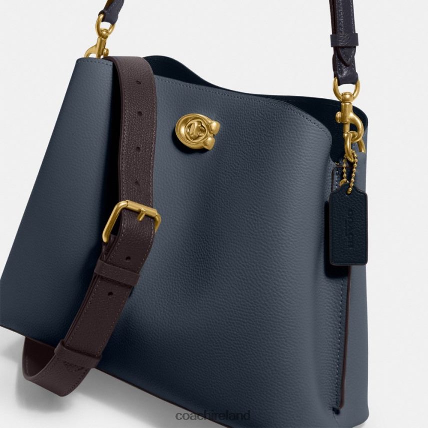 Coach Women WILLOW SHOULDER BAG IN COLORBLOCK B4/DENIM 80N2R2265