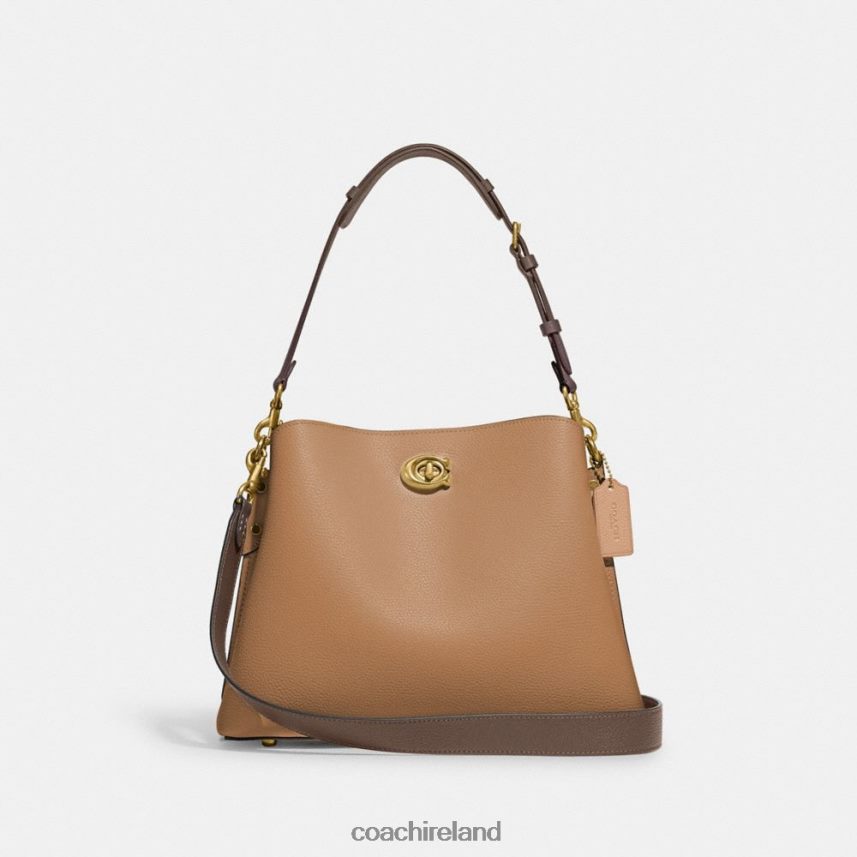 Coach Women WILLOW SHOULDER BAG IN COLORBLOCK B4/Toffee Multi 80N2R2266
