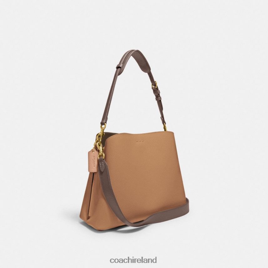 Coach Women WILLOW SHOULDER BAG IN COLORBLOCK B4/Toffee Multi 80N2R2266