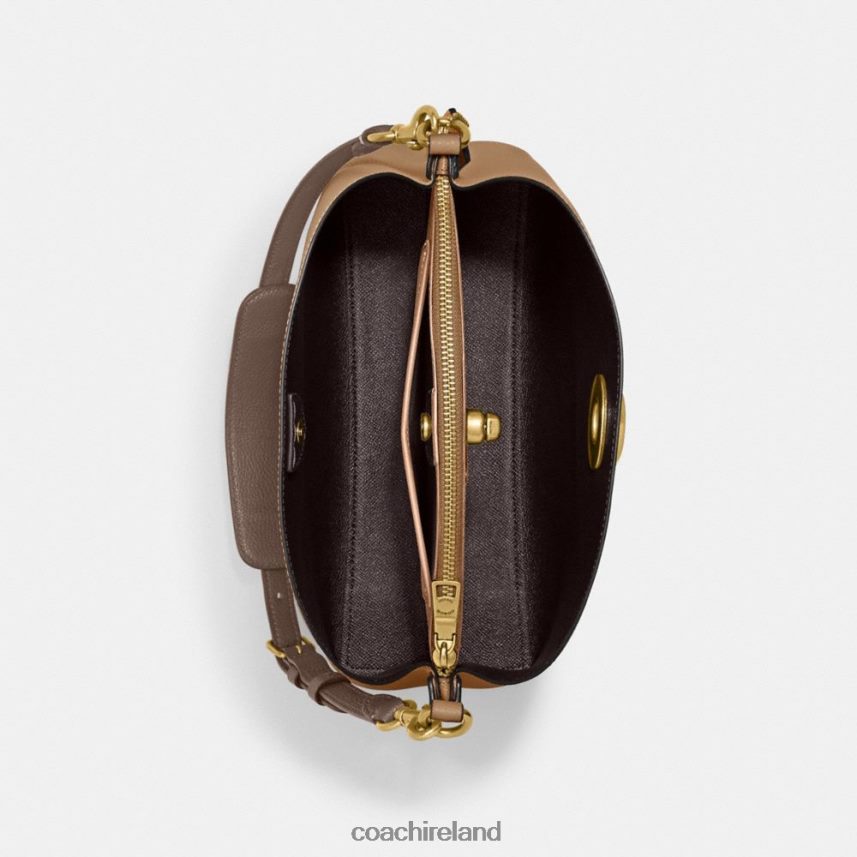 Coach Women WILLOW SHOULDER BAG IN COLORBLOCK B4/Toffee Multi 80N2R2266