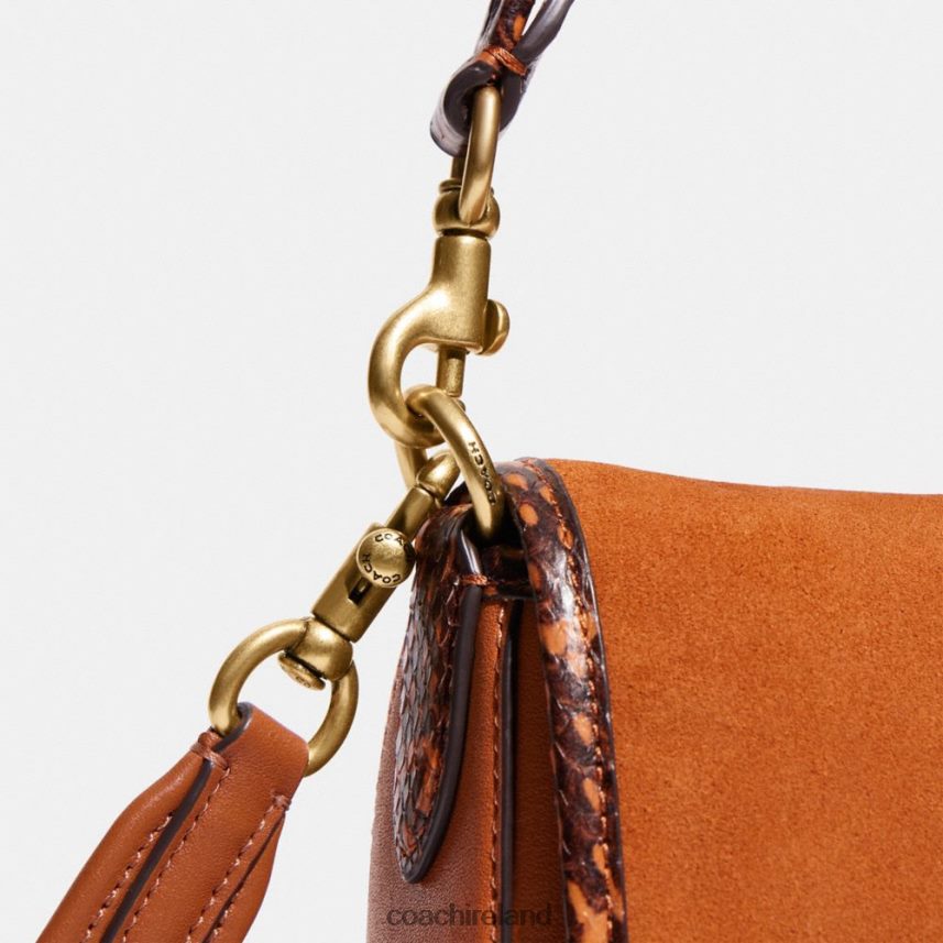 Coach Women SOFT TABBY SHOULDER BAG WITH SNAKESKIN DETAIL B4/Burnished Amber 80N2R2120