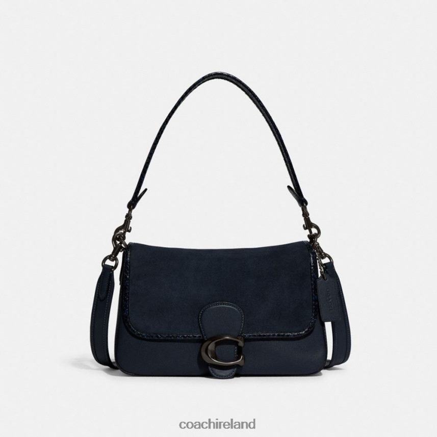 Coach Women SOFT TABBY SHOULDER BAG WITH SNAKESKIN DETAIL V5/Midnight Navy 80N2R2121