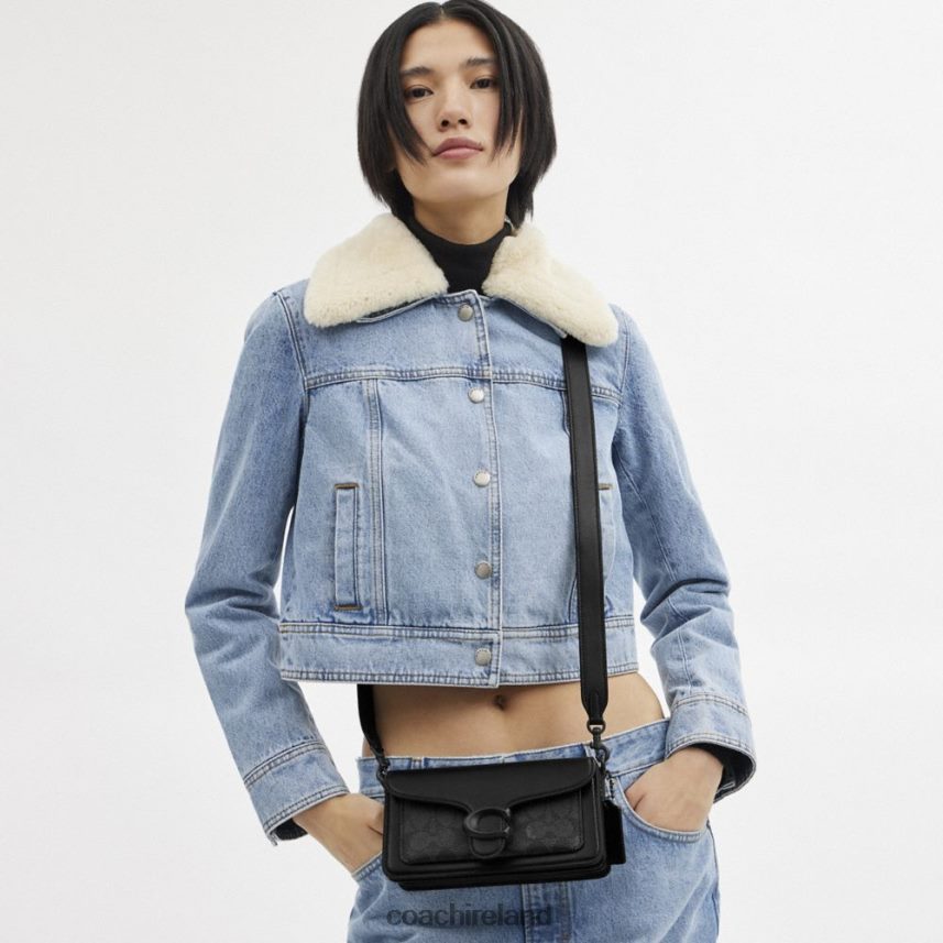 Coach Women TABBY SHOULDER BAG 20 IN SIGNATURE CANVAS MW/Charcoal/Black 80N2R2101