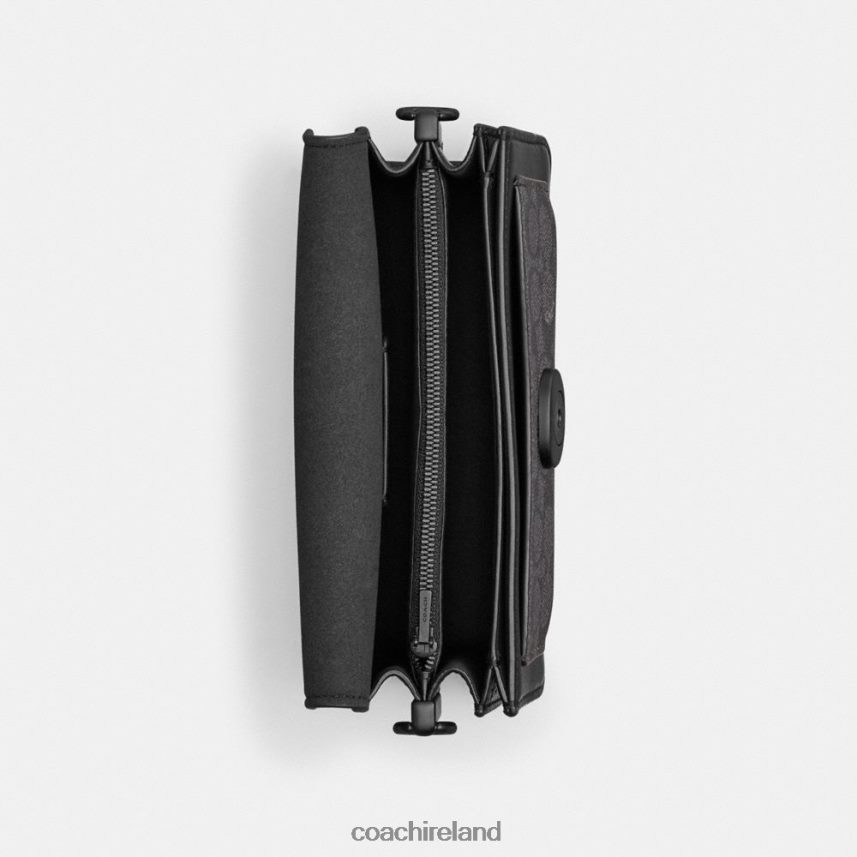 Coach Women TABBY SHOULDER BAG 20 IN SIGNATURE CANVAS MW/Charcoal/Black 80N2R2101