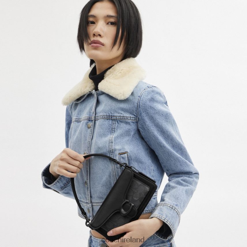 Coach Women TABBY SHOULDER BAG 20 IN SIGNATURE CANVAS MW/Charcoal/Black 80N2R2101