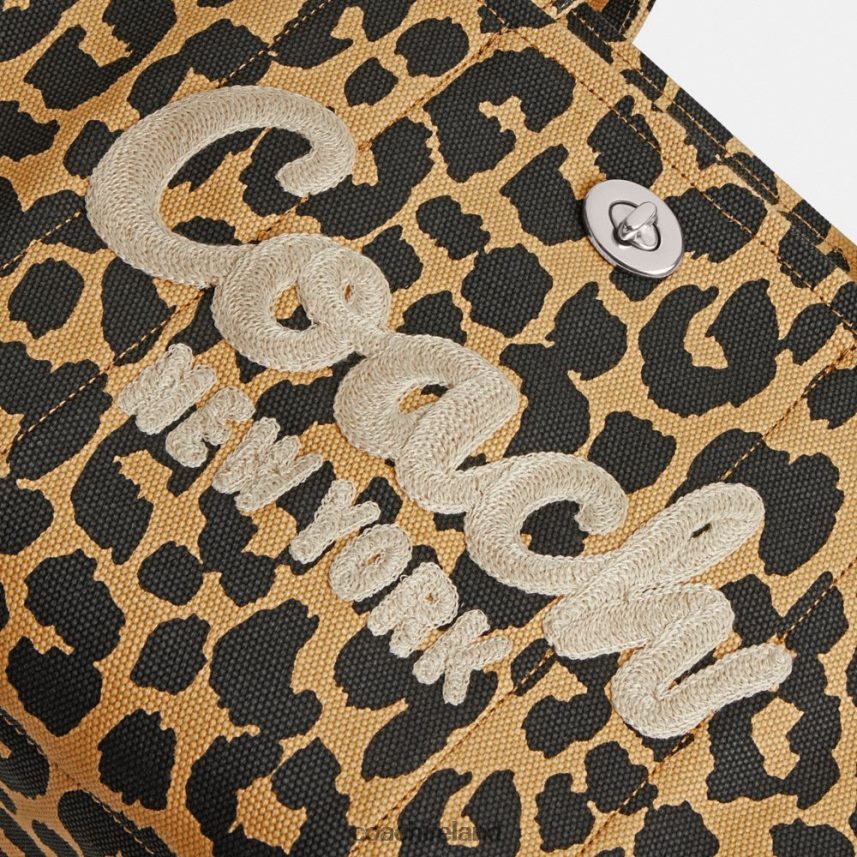 Coach Women CARGO TOTE WITH LEOPARD PRINT LH/Leopard 80N2R2293