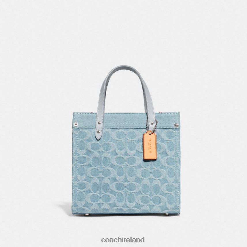 Coach Women FIELD TOTE 22 IN SIGNATURE DENIM LH/Pale Blue 80N2R2302