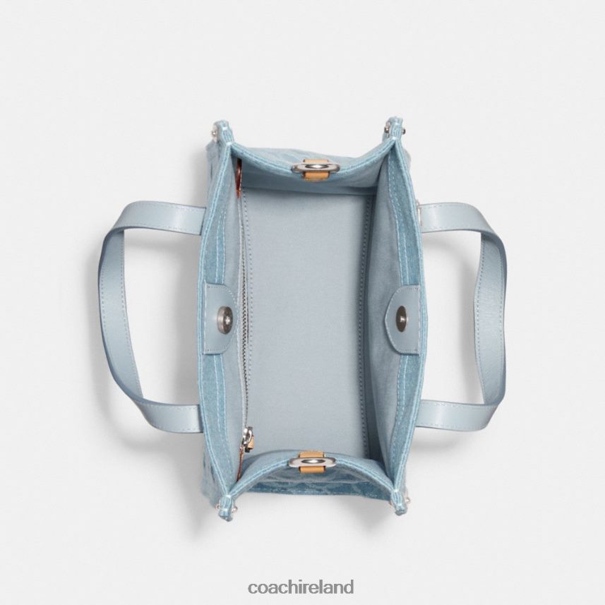 Coach Women FIELD TOTE 22 IN SIGNATURE DENIM LH/Pale Blue 80N2R2302