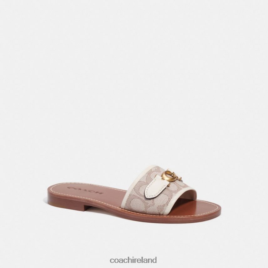 Coach Women INA SANDAL IN SIGNATURE JACQUARD STONE/CHALK 80N2R2422