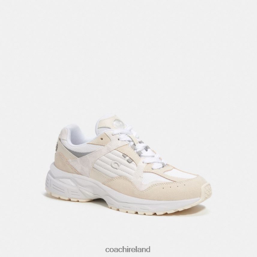 Coach Women C301 SNEAKER WITH SIGNATURE CANVAS Chalk/White 80N2R2402