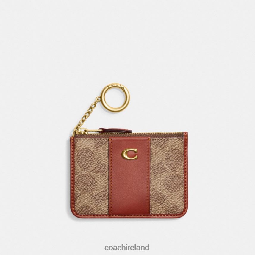 Coach Women MINI SKINNY ID CASE IN SIGNATURE CANVAS B4/Tan Rust 80N2R2337