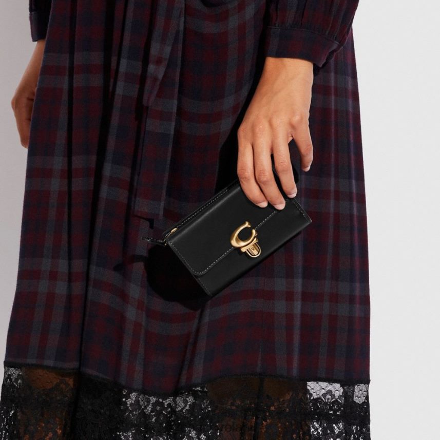 Coach Women STUDIO MEDIUM WALLET B4/BLACK 80N2R2341