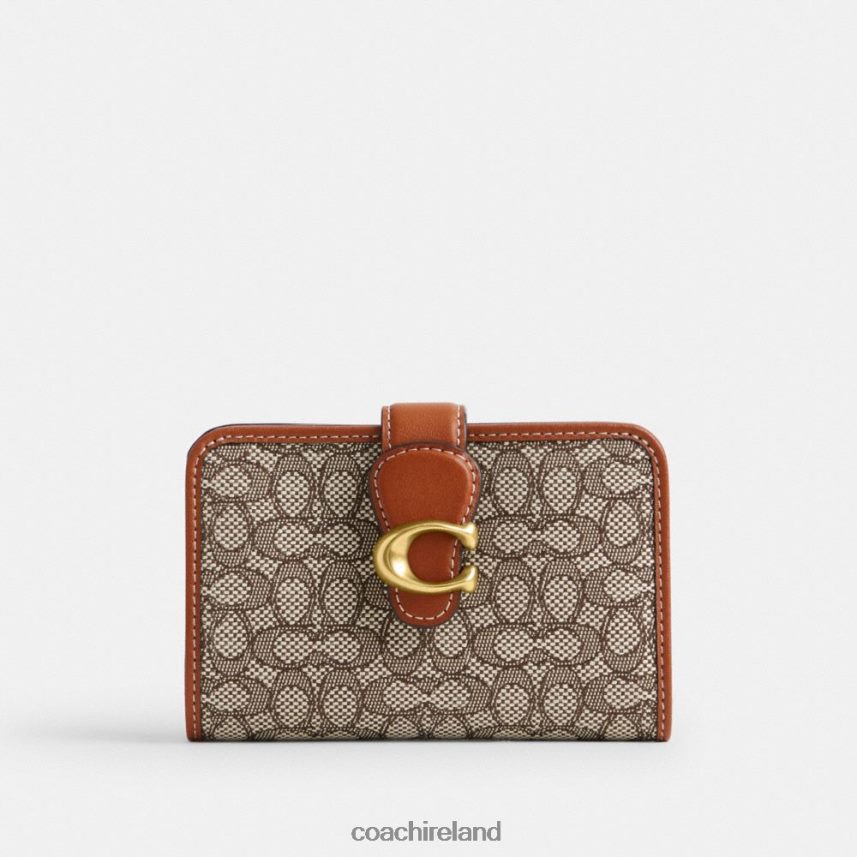 Coach Women TABBY MEDIUM WALLET IN MICRO SIGNATURE JACQUARD B4/Cocoa Burnished Amb 80N2R2331